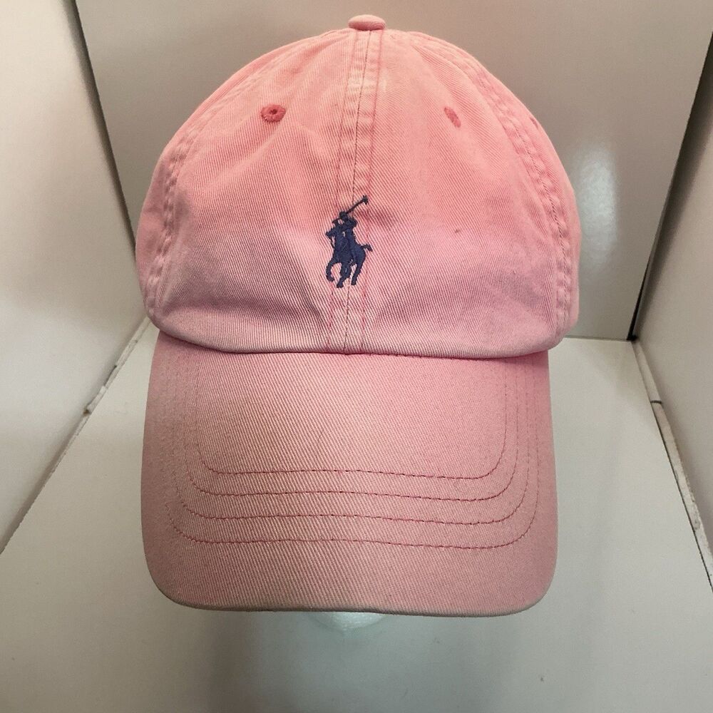 Polo Ralph Lauren Pink Polo Pony Cap Men’s OSFA Adjustable Strapback Hat